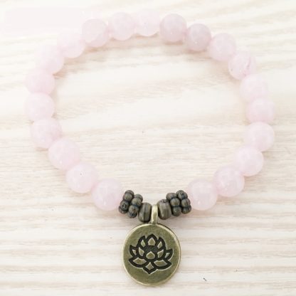 Lotus Rose Quartz Bracelet